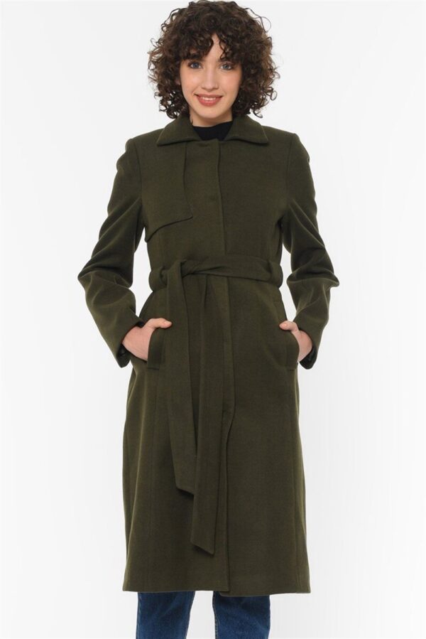Z6570 DEWBERRY WOMEN'S COAT-KHAKI