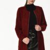 Z6603 DEWBERRY LADIES' COAT-BURGUNDY