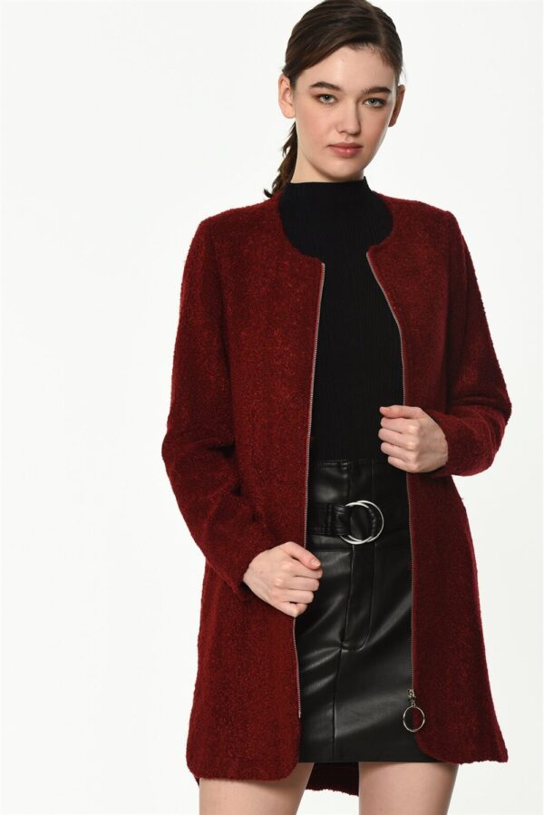 Z6603 DEWBERRY LADIES' COAT-BURGUNDY