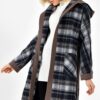 Z6605 DEWBERRY LADIES' COAT-PLAID COFFEE