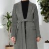 Z6613 DEWBERRY WOMEN'S COAT-PLAIN GREY