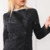 Z6615 DEWBERRY WOMEN'S LEATHER SUEDE COAT-BLACK