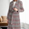 Z6622 DEWBERRY PLAID WOMEN'S COAT-PLAID 1