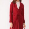 Z6628 DEWBERRY LADIES' COAT-BURGUNDY