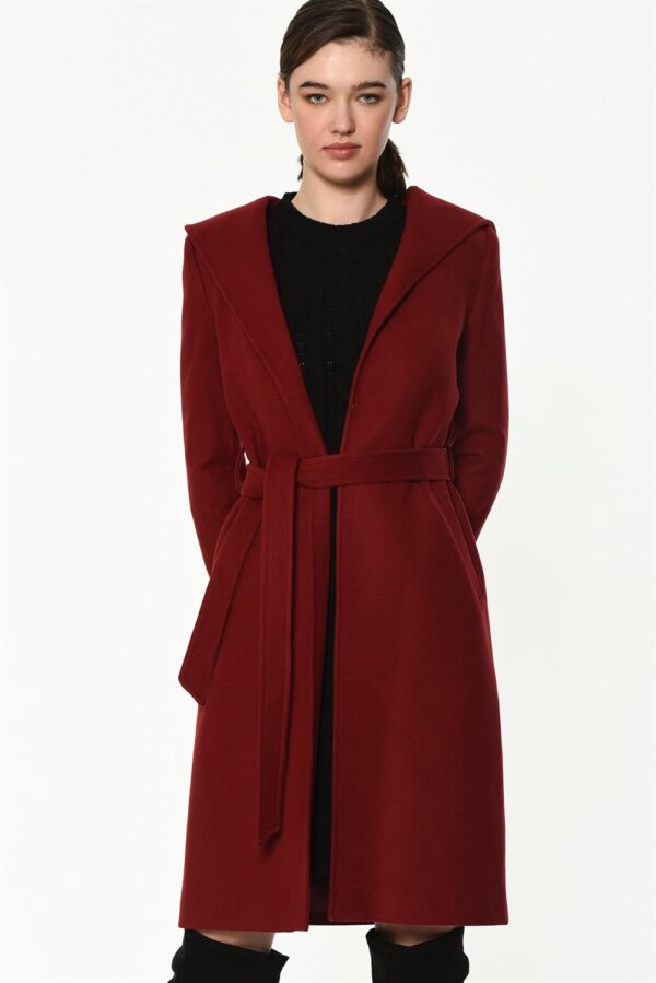 Z6630 DEWBERRY LADIES' COAT-BURGUNDY