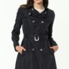 Z6642 DEWBERRY WOMEN'S TRENCH COAT-NAVY BLUE