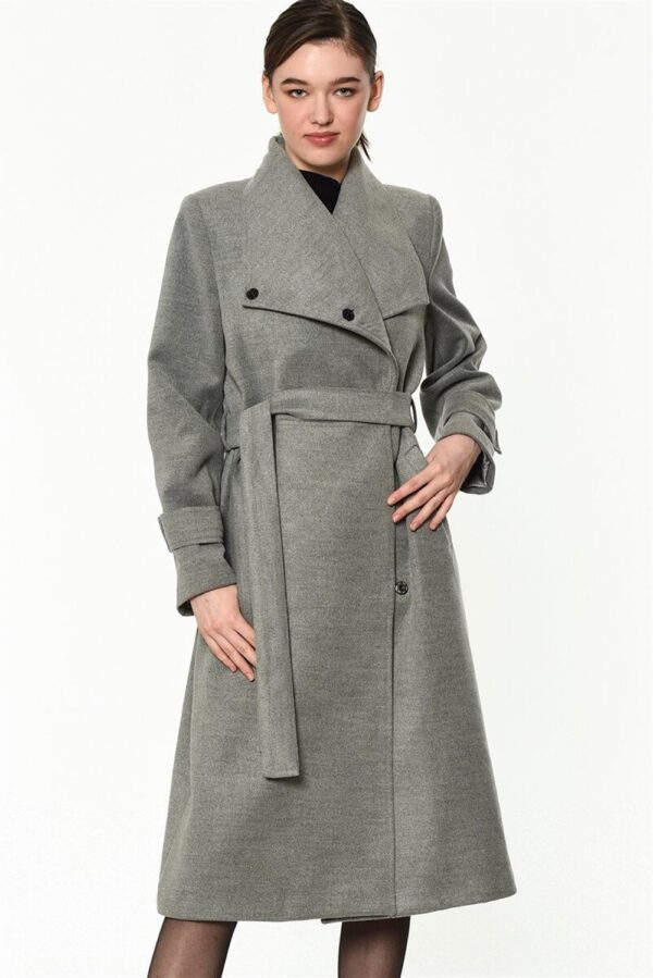 Z6645 DEWBERRY WOMEN'S COAT-LIGHT GREY