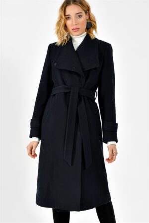 Z6645 DEWBERRY WOMEN'S COAT-NAVY BLUE
