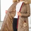 Z6646 DEWBERRYN FUR POMPOM LADIES' COAT-VISION-1