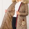 Z6646 DEWBERRYN WOMEN'S COAT WITH FUR POMPOMS-VISION
