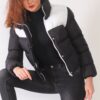 Z6649 DEWBERRY LADIES COAT-BLACK-WHITE