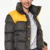 Z6649 DEWBERRY WOMEN'S COAT-ANTHRACITE-YELLOW