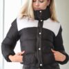 Z6649 DEWBERRY WOMEN'S COAT-BLACK-WHITE-2