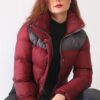 Z6649 DEWBERRY WOMEN'S COAT-BURGUNDY-ANTHRACITE