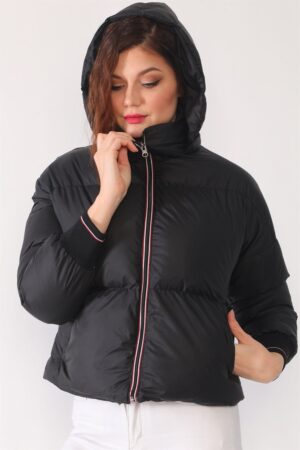 Z6650 DEWBERRY LADIES' INFLATABLE COAT-BLACK