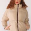 Z6650 DEWBERRY LADIES PUFFER COAT-BEIGE