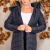 Z6653 DEWBERRY WOMEN'S COAT-PLAIN NAVY BLUE