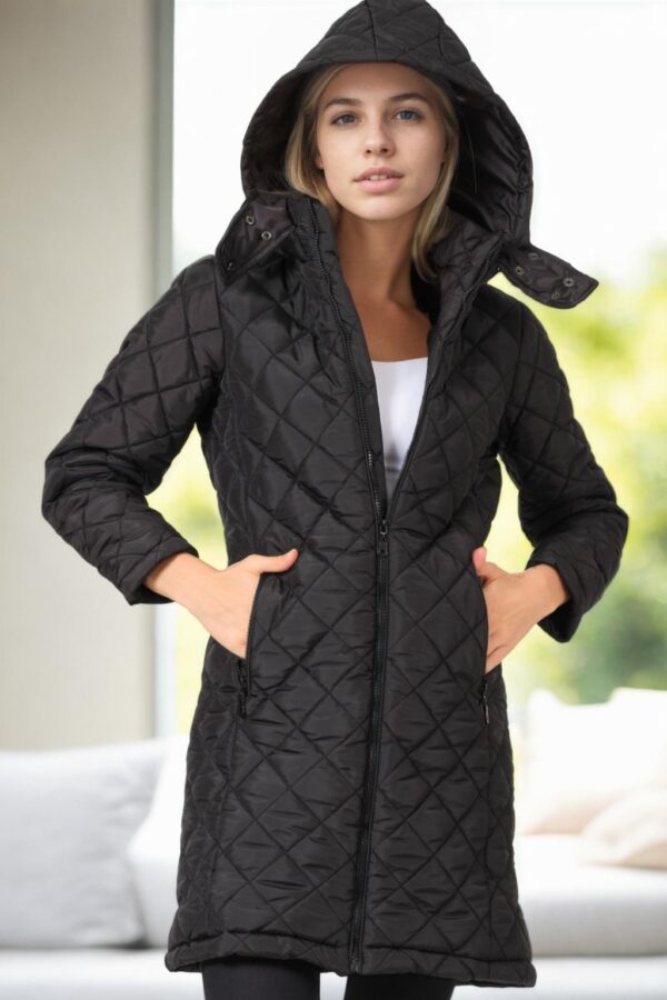 Z6654 DEWBERRY WOMEN'S COAT-BLACK-1