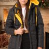 Z6660 DEWBERRY LADIES' COAT-PLAIN BLACK