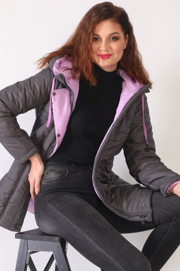 Z6660 DEWBERRY WOMEN'S COAT-ANTHRACITE