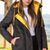 Z6660 DEWBERRY WOMEN'S COAT-BLACK-2