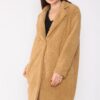 Z6661 DEWBERRY LADIES PLUSH COAT-MUSTARD