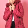 Z6668 DEWBERRY LADIES' COAT-PLAIN BURGUNDY