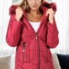 Z6668 DEWBERRY WOMEN'S COAT-BURGUNDY-1