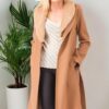 Z6671 DEWBERRY LADIES' COAT-PLAIN CAMEL