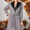 Z6671 DEWBERRY LADIES' COAT-PLAIN GREY