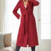 Z6681 DEWBERRY LADIES' COAT-BURGUNDY-1