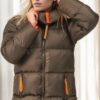 Z6682 DEWBERRY WOMEN'S COAT-KHAKI-1