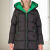Z6687 DEWBERRY WOMEN'S COAT-BLACK-GREEN-1