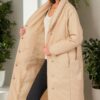 Z6688 DEWBERRY WOMEN'S COAT-PLAIN BEIGE