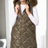 Z6717 DEWBERRY WOMEN'S VEST-KHAKI-1