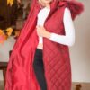 Z6718 DEWBERRY WOMEN'S VEST-PLAIN BURGUNDY