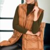 Z6729 DEWBERRY HK STYLE WOMEN'S VEST-CAMEL-1