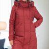 Z6738 DEWBERRY WOMEN'S COAT-BURGUNDY-1