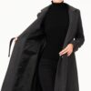 Z6739 DEWBERRY WOMEN'S COAT-DARK ANTHRACITE