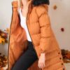 Z6740 DEWBERRY WOMEN'S COAT-PLAIN TAN
