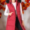 Z6741 DEWBERRY LADIES' VEST-PLAIN BURGUNDY