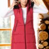 Z6741 DEWBERRY WOMEN'S VEST-LIGHT BURGUNDY