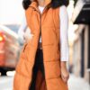 Z6741 DEWBERRY WOMEN'S VEST-OPEN TAN