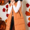 Z6741 DEWBERRY WOMEN'S VEST-PLAIN TAN