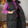 Z6744 DEWBERRY WOMEN'S VEST-DARK BLACK