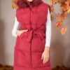 Z6744 DEWBERRY WOMEN'S VEST-DARK BURGUNDY