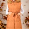 Z6744 DEWBERRY WOMEN'S VEST-DARK TAN