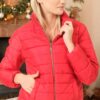 Z6746 DEWBERRY LADIES COAT-PLAIN RED