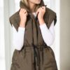 Z6747 DEWBERRY WOMEN'S VEST-KHAKI-1