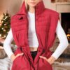 Z6747 DEWBERRY WOMEN'S VEST-PLAIN BURGUNDY